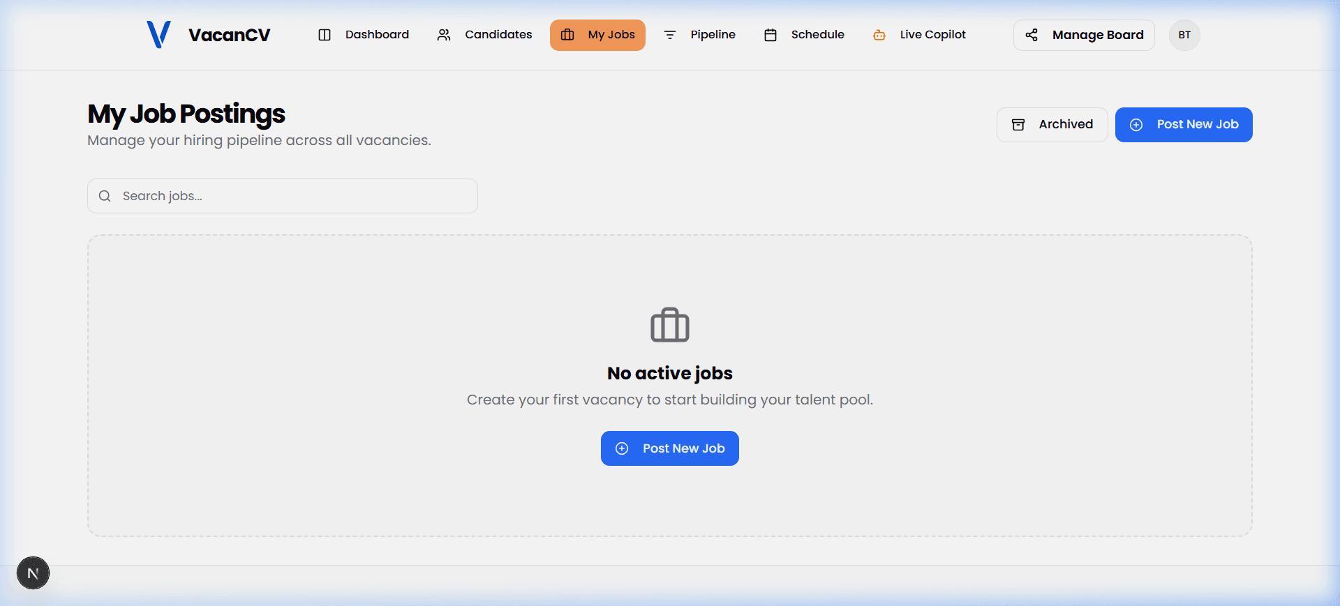 VacanCV Candidate Success Hub Interface
